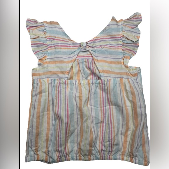 Girls' Sleeveless Summer Top Woven Top Cat & Jack Multi Stripes - Picture 1 of 7